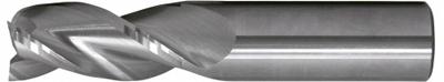 CLEVELAND Corner Radius End Mill: Carbide, 3 Flute, 1/8" Mill Dia, 3/8" LOC, 0.015" Rad - Carbide Corner-Radius End Mills for Aluminum