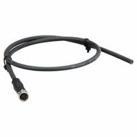 Cordset: M8 Female Straight X Bare Wire, 4 Pins, Black, PUR, 0.5 m Cable Lg, 0.25 sq mm Wire Size (MPN 21348100489005). Key specifications — Cable Jacket Color: Black; End 1 Mounting Orientation: Straight; End 1 Gender: Female; End 1 Connection Type: M8; Cable Jacket Material: PUR; Brand: HARTING; IP Rating: IP67; End 2 Connection Type: Bare Wire.