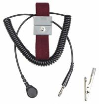 SCS Static Control Wrist Strap: Elastic, Burgundy, Black, 1 Strap Conductors, 5 ft Cord Lg - Max (MPN 2214). Key specifications — Brand: SCS; Includes: Coil Cord; Cord Color: Black; Strap Color: Burgundy; Cord Shape: Coiled.