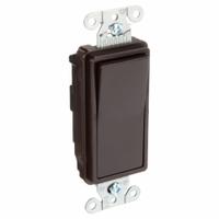 HUBBELL Wall Switch: Rocker Switch, Single Pole, Maintained, Brown, 120/277V AC, 15 A (MPN DS115). Key specifications — Illuminated: No; Voltage Rating: 120/277V AC.