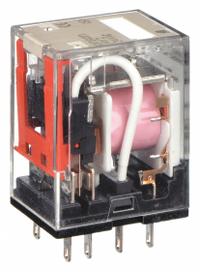 OMRON General Purpose Relay: Socket Mounted, 10 A Current Rating, 24V AC, DPDT, 8 Pins/Terminals (MPN MY2-AC24(S)). Key specifications — Brand: OMRON; Base Type: Square; Mounting Style: Plug-In; Pin Shape: Round; Electrical Connection: Plug-In; Manufacturer Part Number: MY2-AC24(S); Operating Current: 2 A at 24V DC (Inductive Load); Series: MY Series.