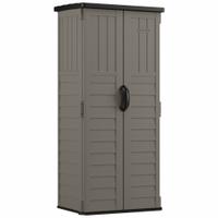 Storage Cabinet: 22 cu ft, Gray, 27 in L x 20 1/4 in D x 69 in H, Vertical, Pad-Lockable Handles (MPN BMS1250SB). Key specifications — Brand: SUNCAST; Product Type: Outdoor Storage Shed; Orientation: Vertical; Material: Multi-Wall Resin; Resistance Properties: Water Resistant; Assembled: Unassembled; Lockable: Yes; Pattern: Smooth.
