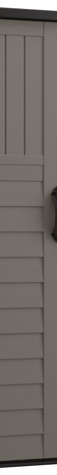 Storage Cabinet: 22 cu ft, Gray, 27 in L x 20 1/4 in D x 69 in H, Vertical, Pad-Lockable Handles (MPN BMS1250SB). Key specifications — Brand: SUNCAST; Product Type: Outdoor Storage Shed; Orientation: Vertical; Material: Multi-Wall Resin; Resistance Properties: Water Resistant; Assembled: Unassembled; Lockable: Yes; Pattern: Smooth.