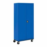 SANDUSKY Shelf Cabinet: Hanging Rods/Shelves, Full Ht (59" and Taller), 36 in Overall Wd, Solid. Key specifications — Cabinet Color: Blue; Frame Assembled: Unassembled; Brand: SANDUSKY.