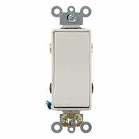 LEVITON Wall Switch: Rocker Switch, 4-Way, Maintained, Light Almond, 120/277V AC, 20 A (MPN 5624-2T). Key specifications — Illuminated: No; Voltage Rating: 120/277V AC.