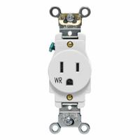 LEVITON Plugs and Receptacles: Single, 5-15, White, 125V AC, 15 A, 2 Pole / 3 Wire (MPN W5261-W)