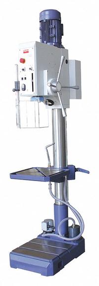 DAYTON Floor Drill Press: Geared Head Drive, Fixed Speed, 90 RPM – 2,400 RPM, 230V AC /Three-Phase (MPN 53UH04). Key specifications — attr22849: 90 to 2,400 RPM; attr22858: 240V AC; attr73523: Tapping; attr22856: Geared Head; attr73570: Three-Phase; attr22850: 11 in; attr22846: 3 hp; attr22840: 10 A.