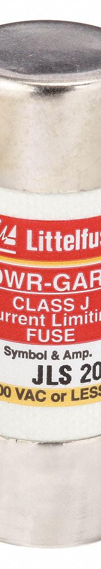 LITTELFUSE Fuse: JLS Series, Class J, Cylindrical Body, Fast-Acting, 20 A, 600 V AC, Non-Indicating (MPN JLS020). Key specifications — attr1287274: JLS; attr211200: LITTELFUSE.