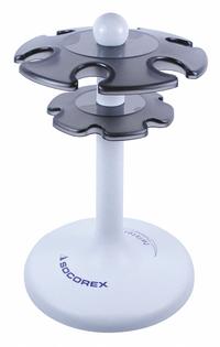 WHEATON Pipette Stand: Plastic, 8 11/16 in Overall Ht, Rotates 360°, Most Brands of Pipettes (MPN W870158). Key specifications — Color: Gray; Compatible Product Type: Most Brands of Pipettes; Features: Rotates 360°; Product Type: Pipette Stand; Brand: WHEATON; Material: Plastic.