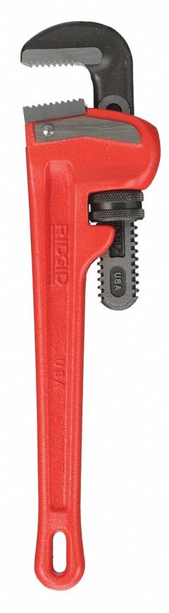 RIDGID Heavy-Duty Pipe Wrench: Cast Iron, 2 in Jaw Capacity, Serrated, 12 in Overall Lg, I-Beam (MPN 31015). Key specifications — attr309808: I-Beam; attr309815: Cast Iron; attr324941: RIDGID.