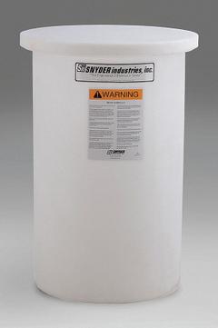 SNYDER INDUSTRIES Storage Tank: Single Wall, Vertical, 55 gal, Open Top, 3/16 in Wall Thick, HDPE (MPN 5680000N97207). Key specifications — Construction Material: HDPE; Brand: SNYDER INDUSTRIES.