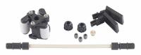 STENNER Pump Head Repair Kit: Mfr Part # QP101KG1, Polyethylene/Polypropylene/PVC/Santoprene. Key specifications — Includes: Latches; Material: Santoprene; Manufacturer Part Number: QP101KG1; Product Type: Pump Head Repair Kit.