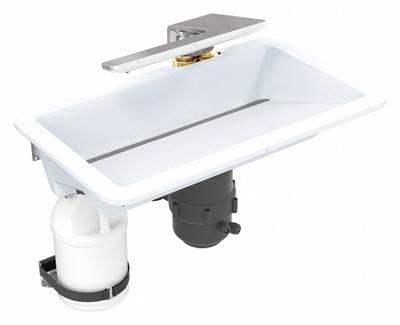 BRADLEY Bathroom Sink Kit: Alpine White, Terreon, 24 1/2 in Overall Lg - Undermount Bathroom Sinks with Faucets