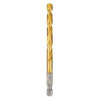 MILWAUKEE Hex Shank Drill Bit: 1/4", 135° Split Point, TiN-Coated HSS, Impact Rated (MPN 48-89-4613). Key specifications — attr1234973: Impact Rated; attr1234966: MILWAUKEE; attr1234978: 0.2500.