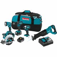 MAKITA Cordless Tool Combination Kit: 5 Tools, 18 V DC Volt, Battery Included, LXT®, LXT®, 4NNN2 (MPN XT505). Key specifications — attr1176460: Circular Saw.