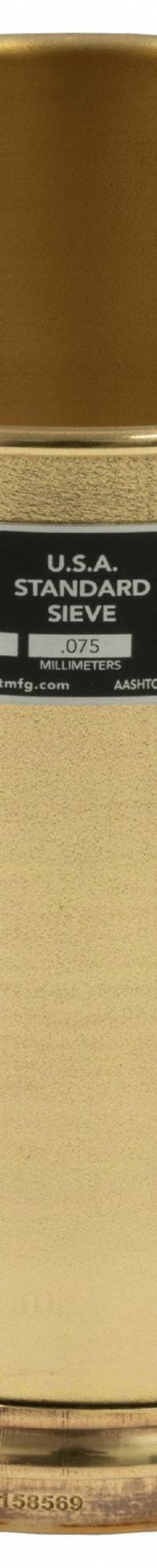 HUMBOLDT Standard Stainless Steel Cloth Test Sieve: Stainless Steel, 8 in Outside Dia, 8 in Ht (MPN 5JCL0). Key specifications — Screen Material: Stainless Steel; Brand: HUMBOLDT; Frame Material: Brass; Standards: ASTM E11; US Standard Screen Size: #200.