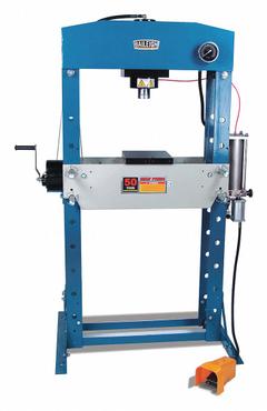 BAILEIGH Hydraulic Press: Air, H-Frame, 50 ton (MPN HSP-50A). Key specifications — attr1088151: BAILEIGH INDUSTRIAL.