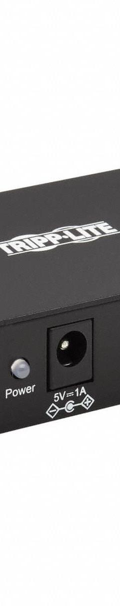 EATON TRIPP LITE De-Embedder/Extractor: 5 Ports, Black, 2 3/4 in Overall Ht, 2 3/8 in Overall Wd (MPN P130-000-AUDIO2). Key specifications — Brand: EATON TRIPP LITE; Color: Black; Includes: External Power Supply; Product Type: Audio Extractor; Standards: REACH.
