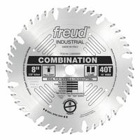 FREUD Circular Saw Blade: 8 in Blade Dia., 40 Teeth, 0.13 in Cut Wd, 5/8 in Arbor Size, Combo (MPN LU84M008). Key specifications — attr1116119: FREUD; attr1145631: Wood.