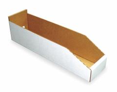 PACKAGING CORPORATION OF AMERICA Corrugated Shelf Bin: 17 in Overall Lg, 8 1/4 in x 4 3/4 in, White (MPN 1W836). Key specifications — Brand: PACKAGING CORPORATION OF AMERICA; % Recycled Content: 30-45%; Manufacturer Part Number: 1W836; Includes Dividers: Dividers Not Included; Electrostatic Discharge: Not Electrostatic Discharge Conductive.