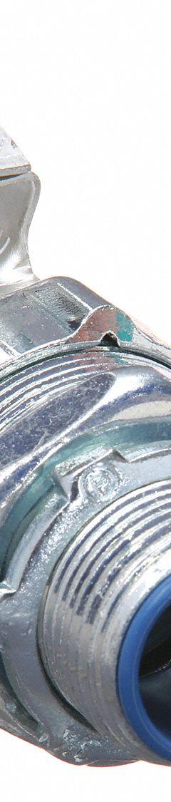 Liquid-Tight Conduit Fitting: Steel/Iron, 1 1/4 in Trade Size, Insulated, 90° Elbow (MPN 5335GR). Key specifications — Connection Orientation: Straight; Trade Size: 1-1/4 in; Box Connection: 1-1/4 in MNPT; Material: Steel; Color: Gray; Insulated: Yes; For Use With: Flexible Liquid Tight Metallic Conduit; Hazardous Location Rating: Class I, Division 2 Class II, Division 1 and 2 Class III Division 1 and 2.