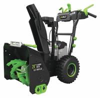 EGO Cordless Walk-Behind Snow Blower: 200° Chute Turning Radius, Cordless, Manual, 20 in Clearing Dp (MPN SNT2400). Key specifications — Battery Capacity: 7.5 Ah; Speed Settings: Variable; Brand: EGO.