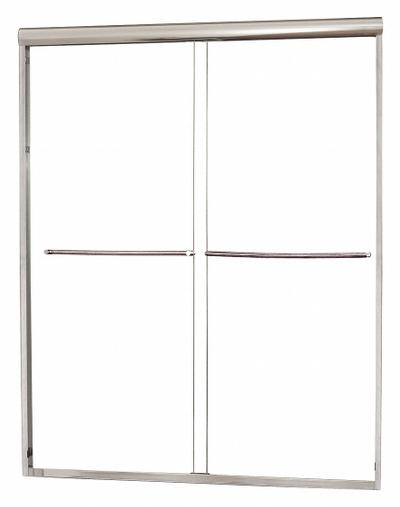 FOREMOST Shower Door: 38 in Min. Door Wd, 42 in Max. Door Wd, 65 in Overall Ht - Double-Sliding Shower Doors