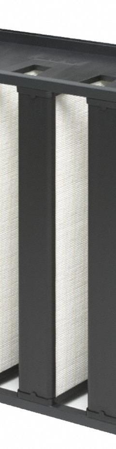 GRAINGER V-Bank Air Filter: 20 in x 24 in x 12 in, Fiberglass, Double Header, 4 Vs, MERV 15 (MPN 911T98). Key specifications — attr1286015: GRAINGER; attr1286018: Plastic; attr1286019: Fiberglass; attr1286016: Face Powder.