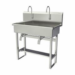 SANI-LAV Wash Station: 45 in Overall Ht, 37 in Bowl Lg, 8 in Bowl Dp, 2 gpm Flow Rate, 16 ga (MPN 54FK1). Key specifications — Includes Side Splash: Side Splash Not Included; Brand: SANI-LAV.