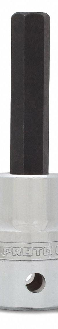 PROTO Socket Bit: 1/2 in Drive Size, Hex Tip, 6 mm Tip Size, 3 1/4 in Overall Lg, Fixed Insert (MPN J5441-6M-TT). Key specifications — attr1204765: Fixed Insert; attr1204767: PROTO.