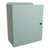 HAMMOND Electrical Enclosure: Steel, 14 in x 12 in x 6 in, NEMA 12/13/3R/4, w/Panel, Solid Cover (MPN EJ14126). Key specifications — Closure Method: Latches; Brand: HAMMOND; Knockouts: Not Included.