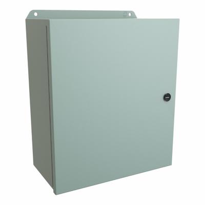 HAMMOND Electrical Enclosure: Steel, 14 in x 12 in x 6 in, NEMA 12/13/3R/4, w/Panel - Steel Washdown Enclosures