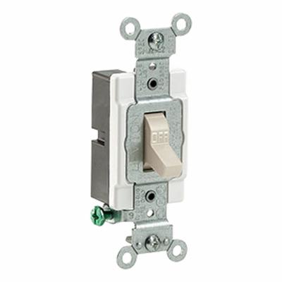 LEVITON Toggle Single-Pole, 20 Amp: Toggle Switch, Single Pole, Maintained, Light Almond - Toggle Wall Switches