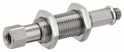 SMC Vacuum Buffer: ZP, Non-Rotating, M5x1.0 Male, M5x0.8 Female, 10 mm Stroke Lg - SMC ZP Vacuum Buffers