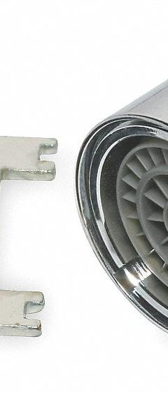 SLOAN Outlet: 1.5 gpm Flow Rate, Laminar Flow Outlet, Metal, Chrome Finish, Female (MPN ETF-1028-A). Key specifications — Includes: Key; Material: Metal; Product Type: Outlet; Connection Size: 55/64"-27; Brand: SLOAN.
