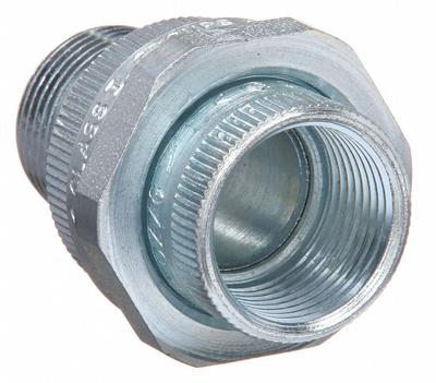 APPLETON ELECTRIC Straight Union - Conduit to Box: Steel, Electroplated