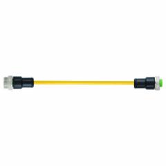 Cordset: 7/8" Male Straight x Female Straight, 4 Pins, Yellow, TPE, 5 m Cable Lg, 16 AWG Wire Size (MPN 7700-A4A01-U1C0500). Key specifications — Cable Jacket Color: Yellow; Cable Jacket Material: TPE; IP Rating: IP68; Wire Size: 16 AWG; Brand: MURRELEKTRONIK.