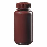 NALGENE Laboratory Bottle: HDPE, 250 mL, 8 fl oz, Closure Included, Amber, 43 mm, Polypropylene (MPN 2106-0008). Key specifications — Brand: NALGENE; Graduated: No; Body Color: Amber.