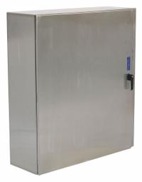 WIEGMANN Enclosure: 304 Stainless Steel, 36 in x 32 in x 8 in, NEMA 12/13/3R/4/4X, Solid Cover (MPN N412363208CDSS). Key specifications — Brand: WIEGMANN; Enclosure Material: 304 Stainless Steel; Knockouts: Not Included.