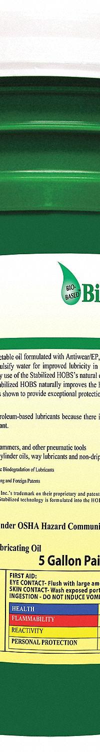 RENEWABLE LUBRICANTS Air Tool Oil: Synthetic, -20°F Min. Op Temp., 250°F Max. Op Temp., Pail (MPN 83024). Key specifications — attr1321222: Synthetic; attr1321226: 15W-50; attr1321227: 212; attr1321244: RENEWABLE LUBRICANTS; attr1321245: Pail.