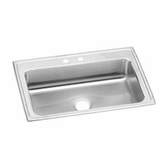 JUST MANUFACTURING Bowl Drop-In Sink: 33 in Overall Lg, 21 1/4 in Overall Wd, 7 5/8 in Bowl Dp (MPN SL2133A4-J). Key specifications — Brand: JUST MANUFACTURING; Color Family: Silver/Gray.