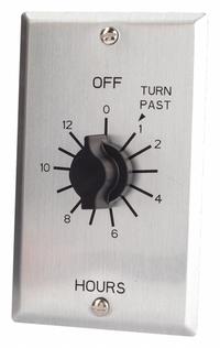 TORK Spring-Wound Timer: 12 hr Max, 1 hr Min, SPDT, 125V AC, Wall Plate Included, Silver (MPN C512H). Key specifications — Brand: TORK; Includes Hold: No Hold Included.