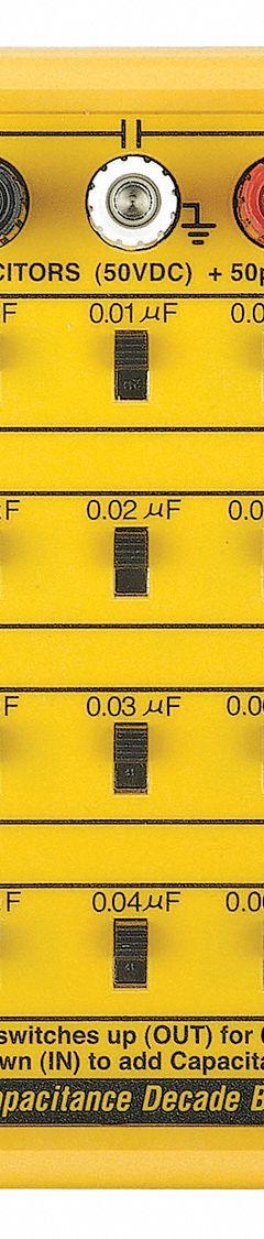 REED INSTRUMENTS Capacitance Decade Box: 100 pF to 11.111 uF, 5 Decades, 5% Accuracy (MPN R5406). Key specifications — Brand: REED INSTRUMENTS.