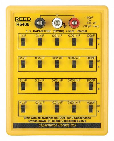 REED INSTRUMENTS Capacitance Decade Box: 100 pF to 11.111 uF, 5 Decades - Decade Boxes