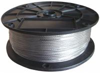 APPROVED VENDOR Wire Rope: Stainless Steel, 19 x 7, 660 lb Working Load Limit, 250 ft Overall Lg (MPN 33RG97). Key specifications — End Type: Plain; Brand: APPROVED VENDOR.