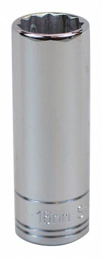 SK PROFESSIONAL TOOLS Socket: Metric, 3/8 in Drive Size, 16 mm Socket Size, 12-Point, Deep, Chrome (MPN 8436). Key specifications — attr1204417: SK PROFESSIONAL TOOLS; attr1204392: Chrome.