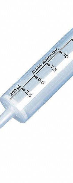 GLOBE SCIENTIFIC Dispenser Syringe Tip: Non-Sterile, 1,250 ul Capacity, Bulk Bag, No Filter, 100 (MPN 3929). Key specifications — Autoclavable: Not Autoclave Compatible; Brand: GLOBE SCIENTIFIC; Color: Clear; Disposability: Single-Use; Material: Polypropylene; Sterility: Non-Sterile; For Pipette Type: Repeat Volume Pipettor; Includes Filter: No Filter.