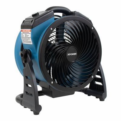 XPOWER Axial Blower: 1,000 cfm, Pivoting Frame, 115V AC, Variable Speeds, Blue - Portable Fans
