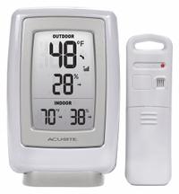 ACURITE Digital Thermometer: 1%to 99% Humidity Range, Outdoor Humidity/Outdoor Temp, Wireless (MPN 00611A4). Key specifications — Primary Scale: Outdoor Humidity/Outdoor Temperature; Secondary Scale: Indoor Humidity/Indoor Temperature; Display Type: Digital; Brand: ACURITE.
