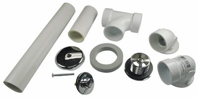 AB&A Waste and Overflow Kit: Plastic, 1 1/2 in Overall Dia, 2 1/2 in Overall Ht - Bathtub Drain & Overflow Kits